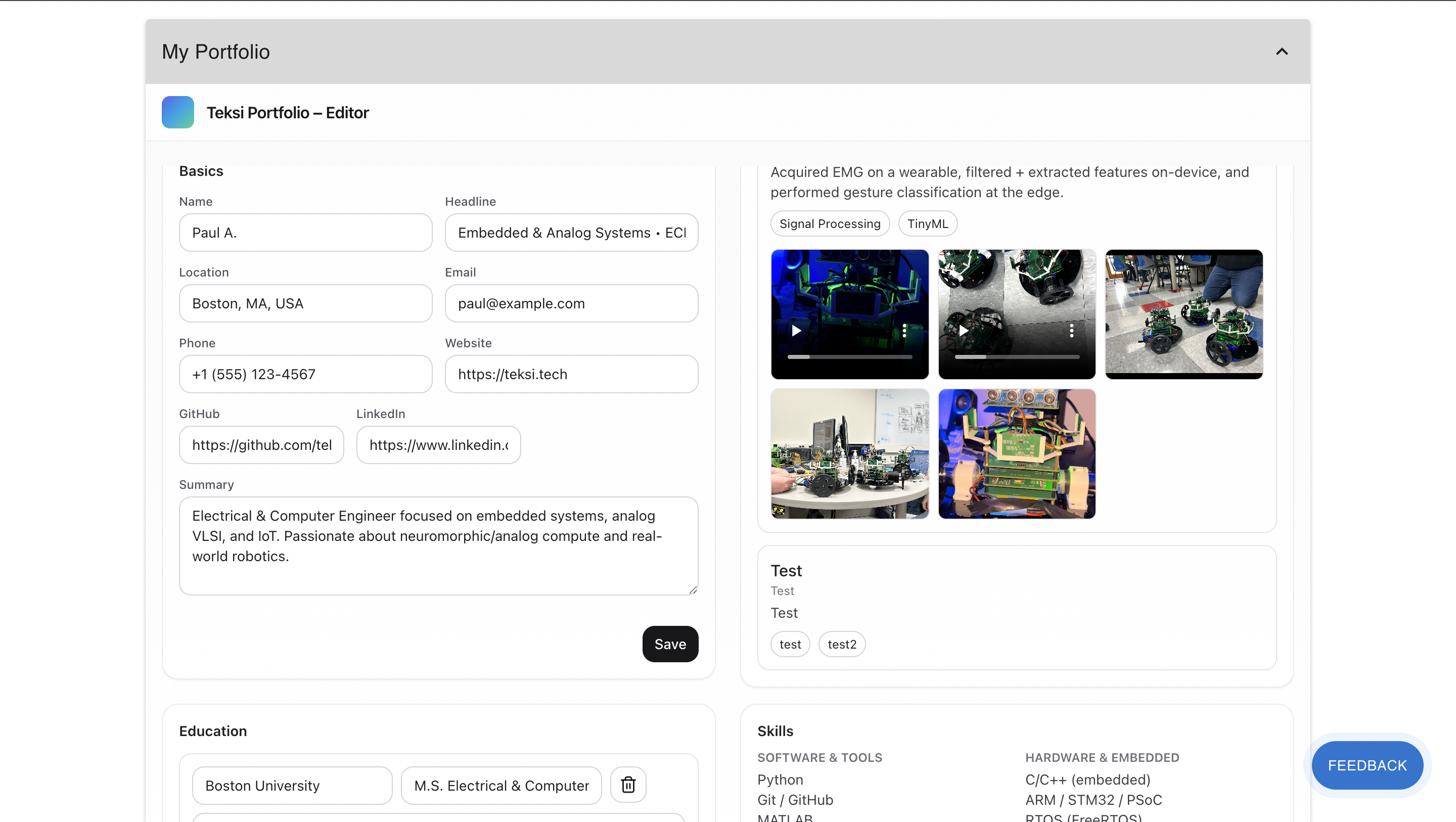 Portfolio preview